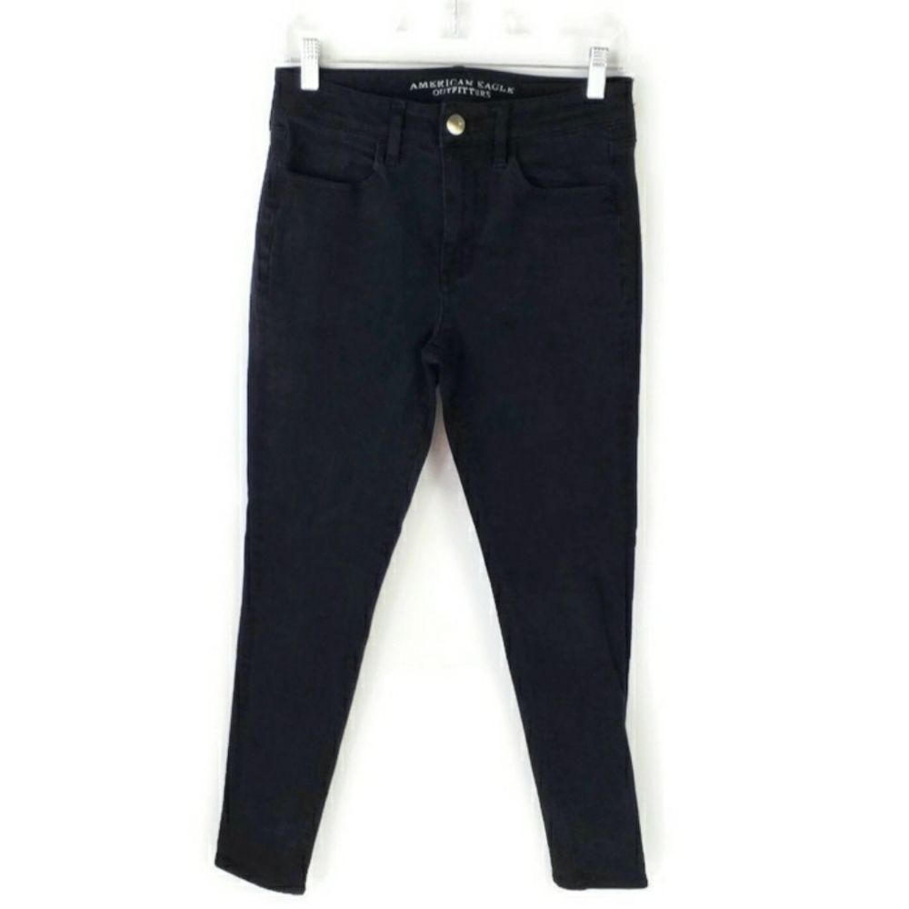 American Eagle Black 360 Super Stretch High Rise Skinny Jegging Womens Size 6